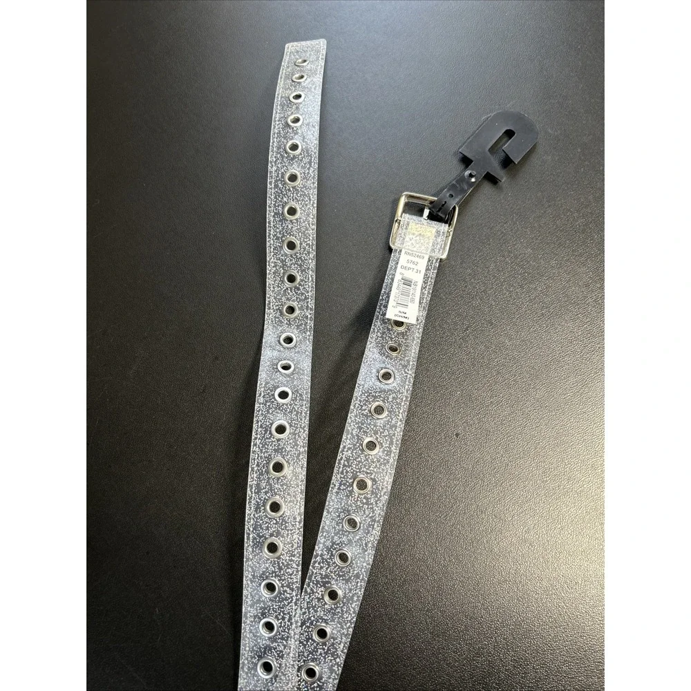 NOBO NWT Women's S/M‎ Clear Belt With Multi Color Glitter Rave Clubbing Goth